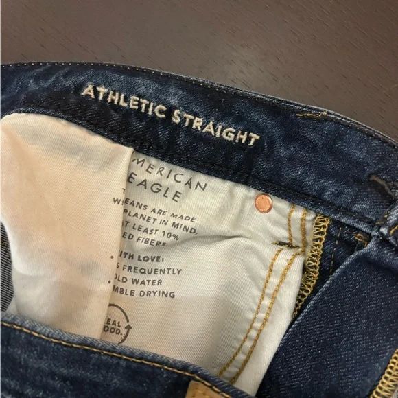 American Eagle Outfitters Men's Dark Blue Straight Jeans - Picture 5 of 8